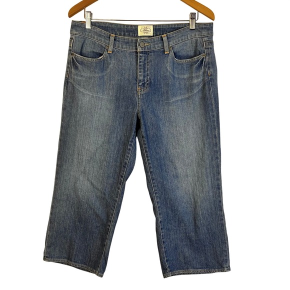 White House Black Market Pants - White House Black Market Denim Capri Jeans Embellished Pockets Size 10 (N724)